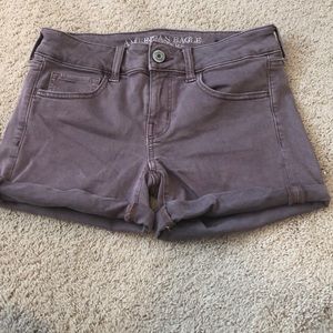 Purple jean shorts